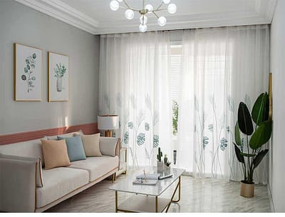 Leaf Embroidered Tulle Curtains for Bedroom festivaloutlets.com