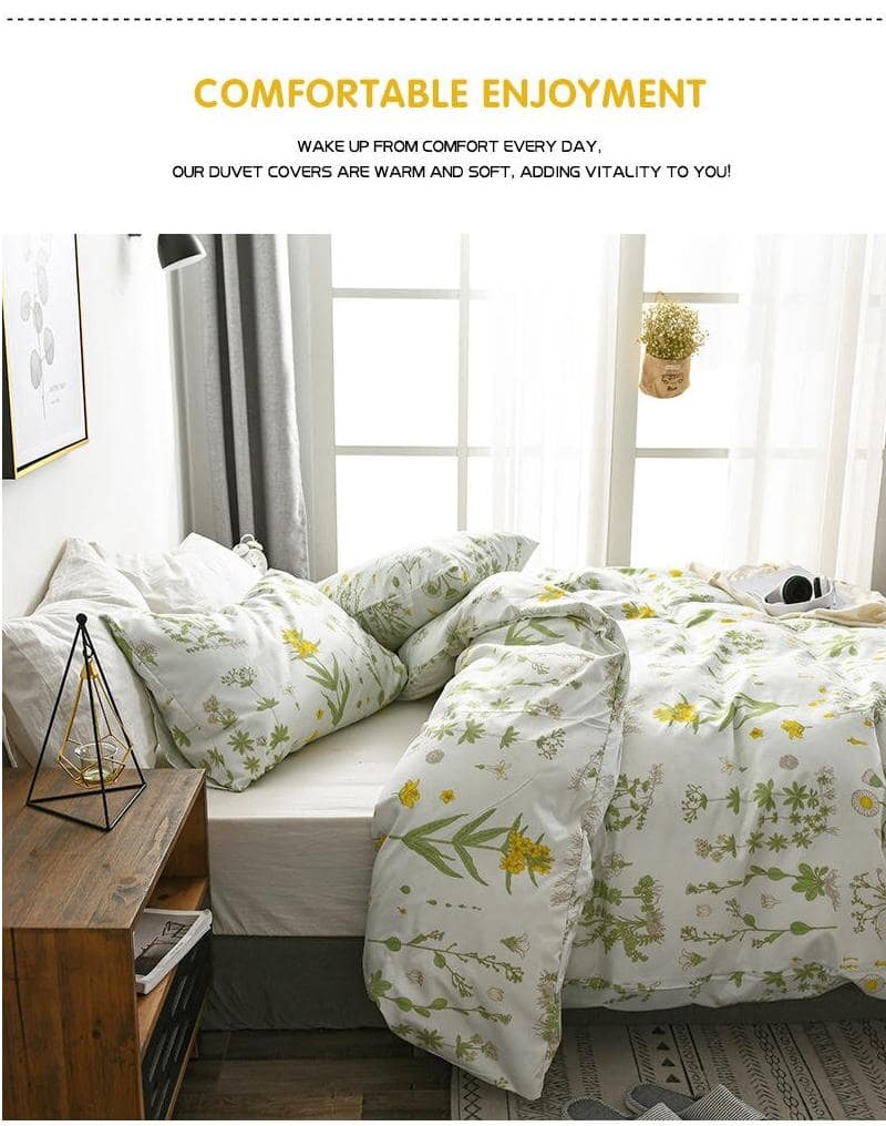 Flower Style Bedding Sets Duvet Cover Pillowcases Queen Size